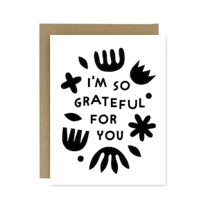 So Grateful for You-kaart: opvouwbare wenskaart met RisoGraph-print
