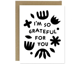 So Grateful for You Card- RisoGraph Printed Folding Greeting Card