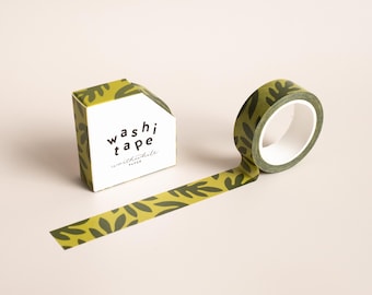Lush Leaves Washi tape • Paper Craft Tape with Plants Pattern