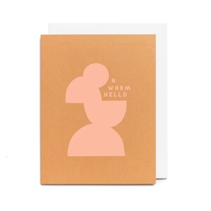 Tarjeta de felicitación con silueta de un cálido saludo: tarjeta de felicitación plegable serigrafiada