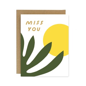 Miss You - Planta e Sol - Cartão dobrável impresso em tela