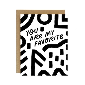 Eres mi favorito - Patrón abstracto - Tarjeta de amor plegable serigrafiada