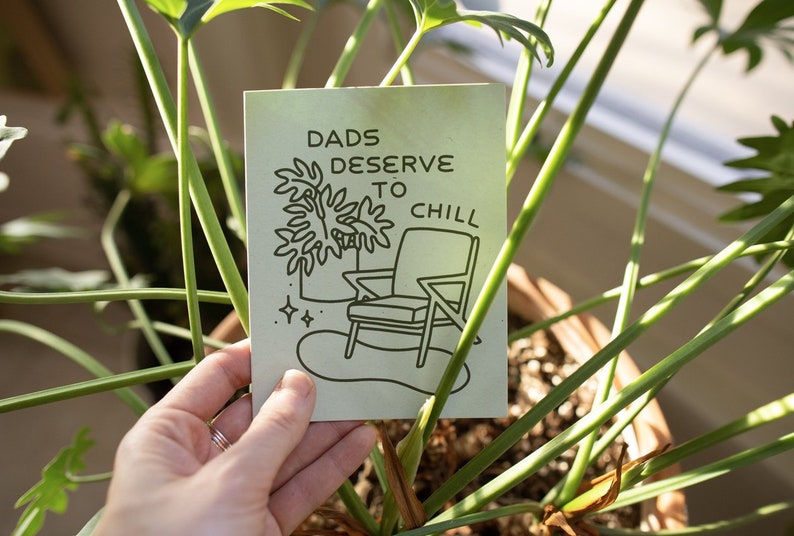 Dads Deserve to Chill Card Father's Day Screen Printed Folding Card image 2