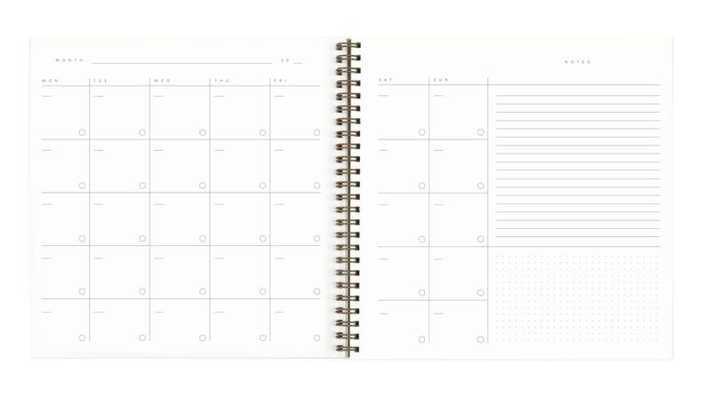 Un agenda papier qui en vaut la peine Un agenda ouvert et daté Design géométrique moderne et minimaliste image 4