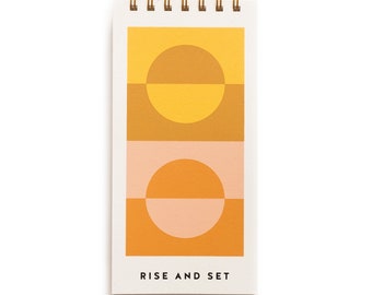 Rise & Set Guided Daily Gratitude Journal • Screen Printed Abstract Sun Pattern