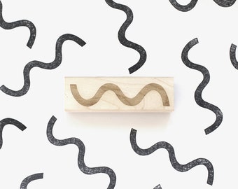 Decorative Squiggle Rubber Stamp