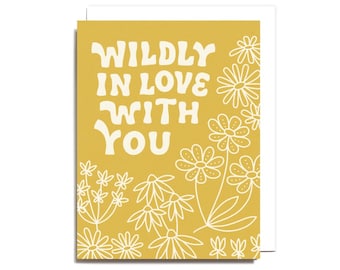 Wildly In Love With You - Screen Printed Folding Greeting Card