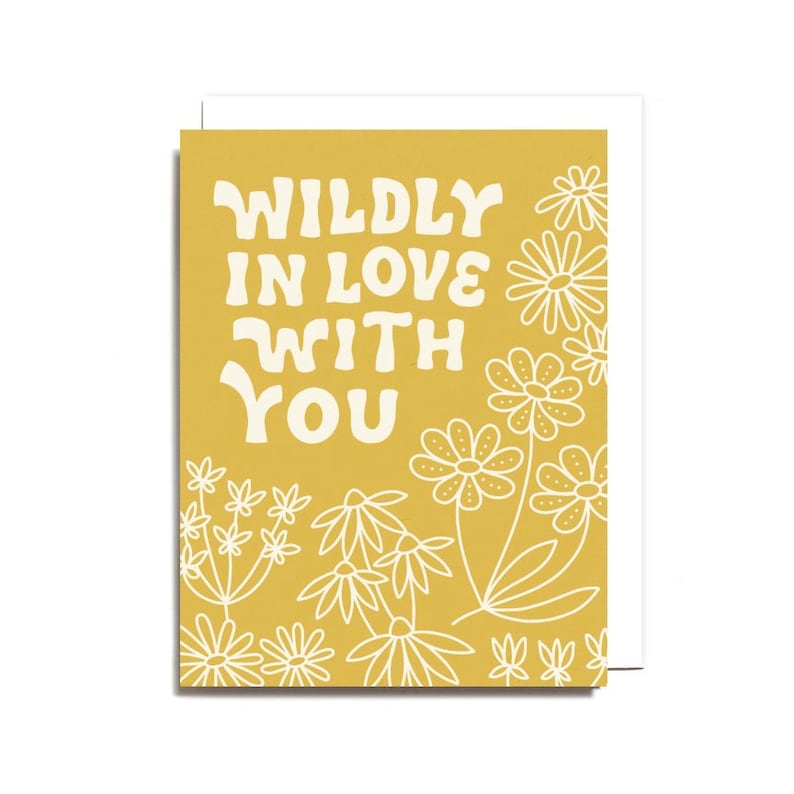 Wildly In Love With You Screen Printed Folding Greeting Card image 1