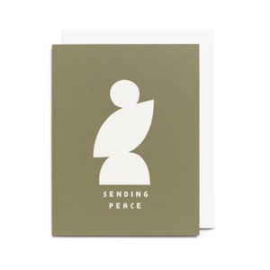 Tarjeta de felicitación plegable con silueta de Send Peace (serigrafía)