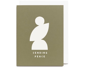 Sending Peace Silhouette Card - Screen Printed Folding Greeting Card