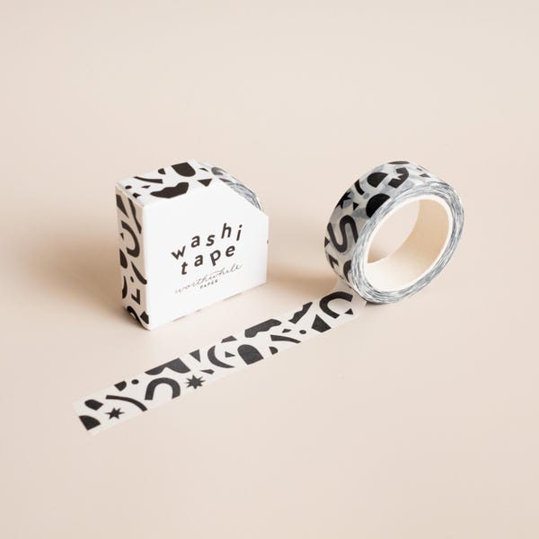 Cinta washi con patrón de confeti • Cinta de papel para manualidades con patrón de formas