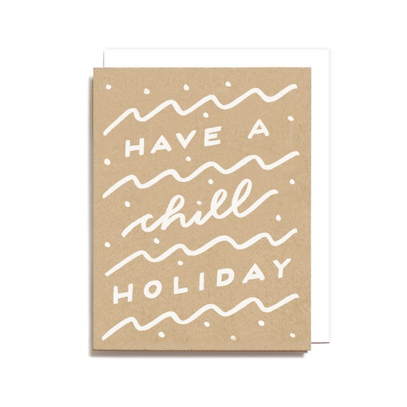 Kuhlen Urlaub Weihnachten Und Winter Siebdruck Grusskarte Etsy