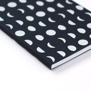 Moon Pattern Screen Printed Notebook with Blank Pages image 3