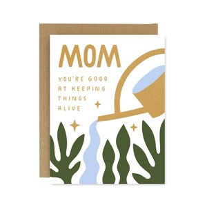 Tarjeta para el Día de la Madre Mom Alive: tarjeta plegable serigrafiada para el Día de la Madre