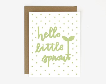 Little Sprout - New Baby Card - Screen Printed Greeting New Baby Card