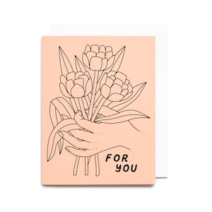 Carte de fleurs For You - Carte vierge imprimée Riso
