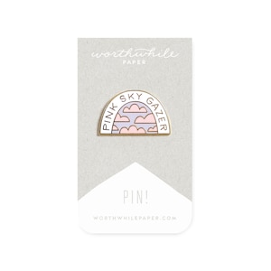 Pink Sky Gazer Enamel Pin // Pink Purple Sky // Hard Enamel Cloisonné image 1