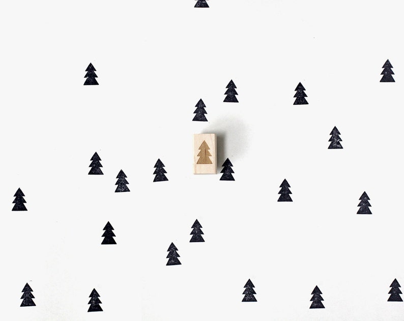 Little Pine Tree Rubber Stamp / Christmas tree for a DIY holiday image 4