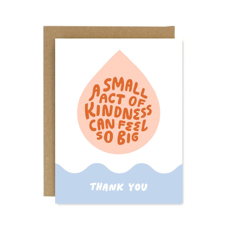 Small Act of Kindness Card Screen Printed Folding Greeting Card image 1