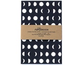 Moon Pattern Screen Printed Notebook with Blank Pages