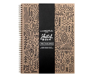 Energy Pattern Sketchbook - 8.5 x 11 Screen Printed Cover Sketchbook