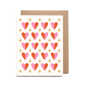 Biglietto di San Valentino con motivo a cuore scintillante - Biglietto vuoto serigrafato