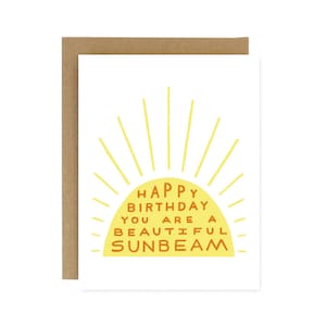 Birthday Sunbeam - Siebdruck Geburtstagskarte zum Zusammenklappen