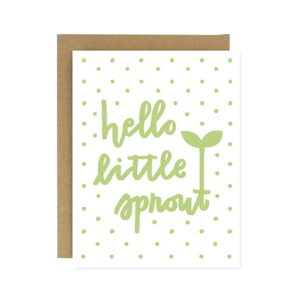 Little Sprout - New Baby Card - Screen Printed Greeting New Baby Card