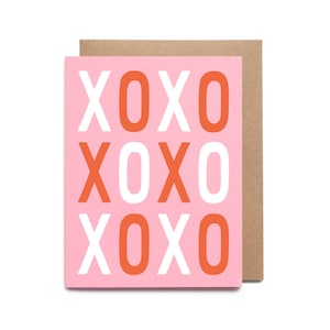 Carte XOXO Saint-Valentin - Carte vierge sérigraphiée