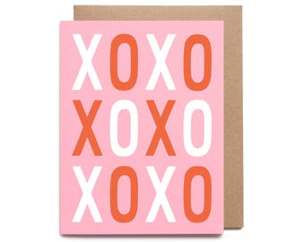 XOXO Valentine's Day Screen Printed Love Card
