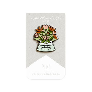 Flower Bouquet Pin // Hard Enamel Cloisonné