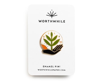 Grow Enamel Pin for Gardeners and Plant People
