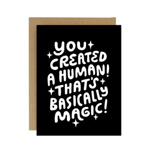 Human Magic New Baby Card - Carte de voeux pliante sérigraphiée