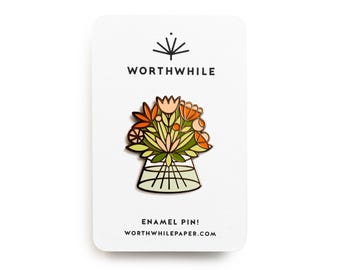 Flower Bouquet Botanical Enamel Pin