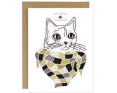 Meowry Catsmas -  Cat Christmas Screen Printed Folding Card