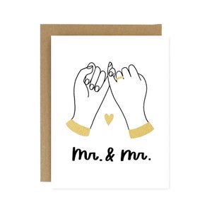Mr. & Mr. Pinky Promise - Matrimonio gay/fidanzamento - Biglietto di nozze serigrafato