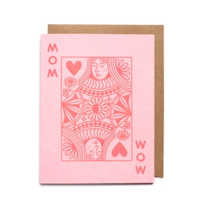 Mom Queen Mother's Day Card Riso Printed Blank Card image 1