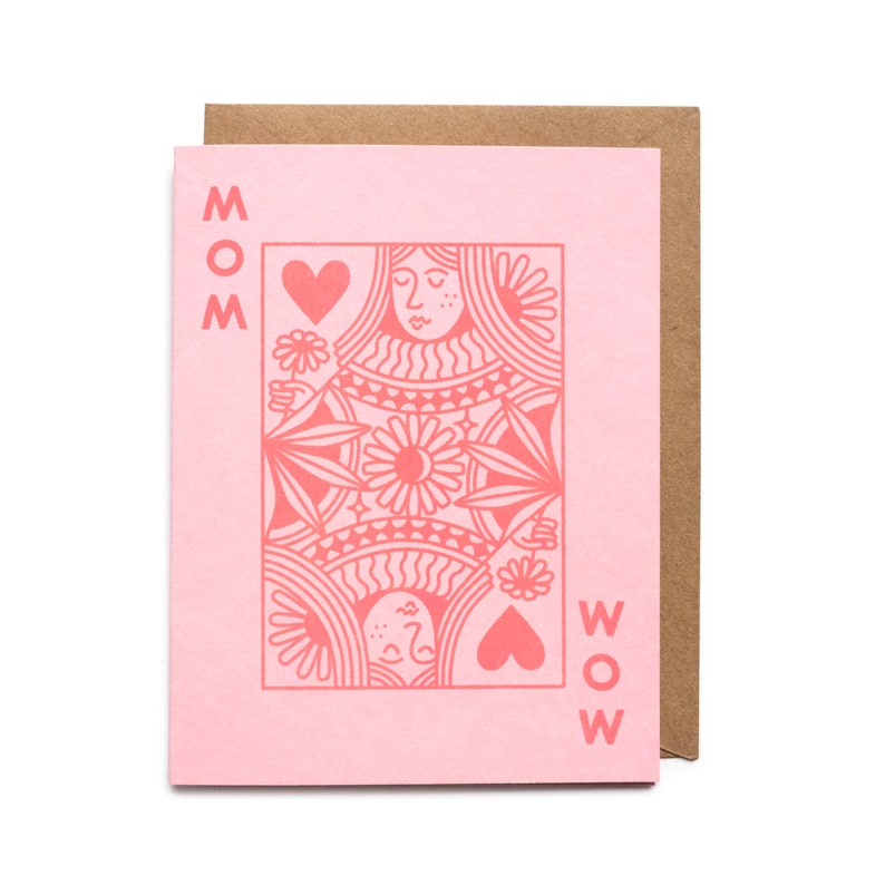 Mom Queen Mother's Day Card Riso Printed Blank Card zdjęcie 1
