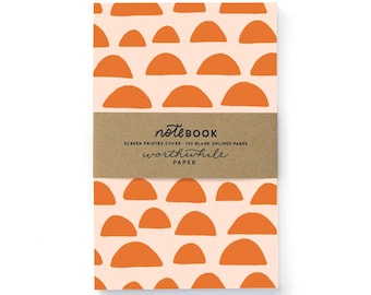 Sunrise Pattern Screen Printed Notebook with Blank Pages