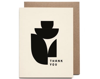 Thank you Silhouette Card- Screen Printed Folding Thank You Card