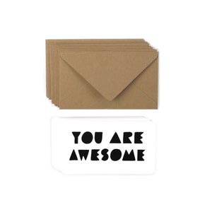 Vous êtes Awesome Note Mini Set - 12 Mini cartes et enveloppes