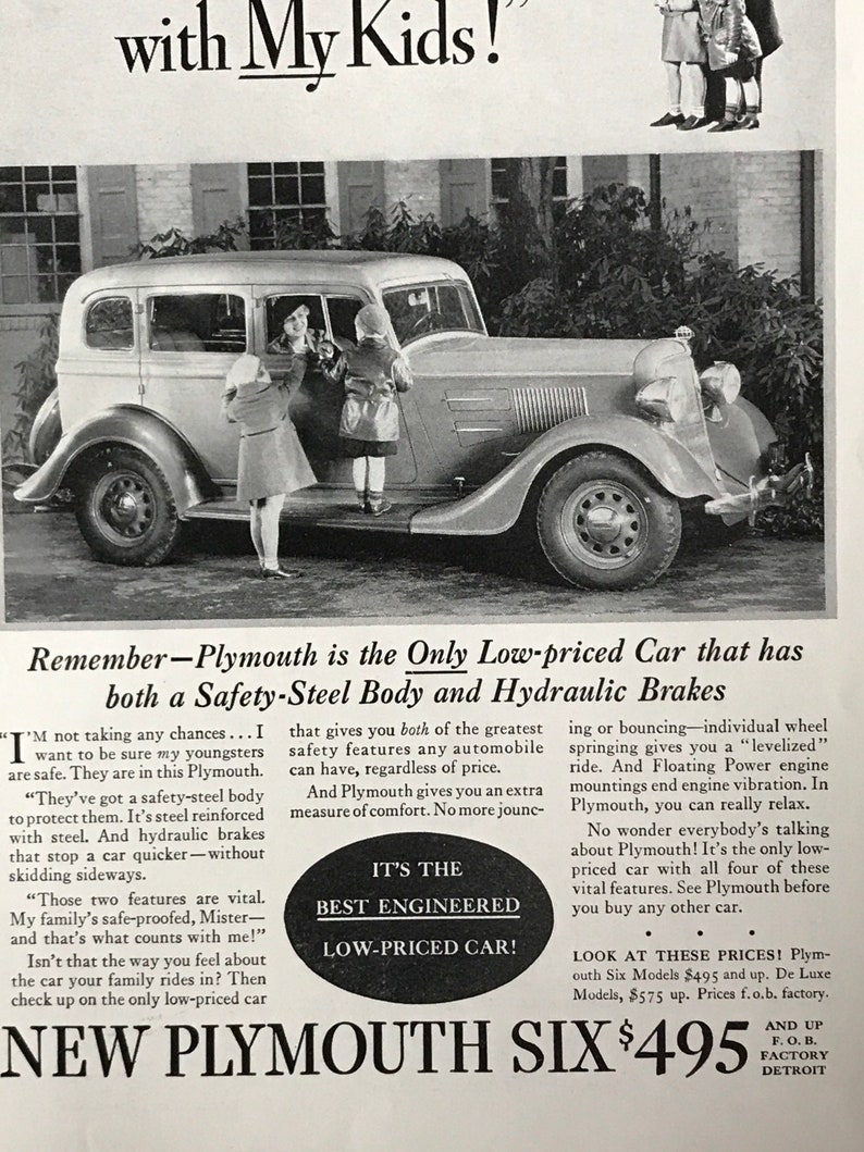 Antique Automobile Ads Vintage Vehicles Antique Car Ads 1930s Advertisement 1934 Plymouth Original Magazine Advertisement Art Collectibles Collectibles Vadel Com