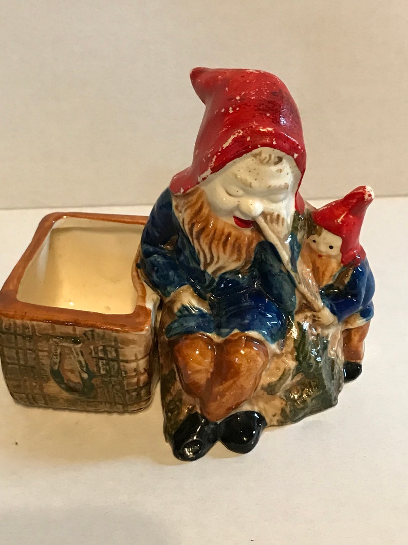 Gnome Planter Vintage Gnome Vintage Dwarf made in Japan Etsy