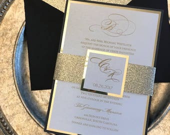 gold invitation etsy