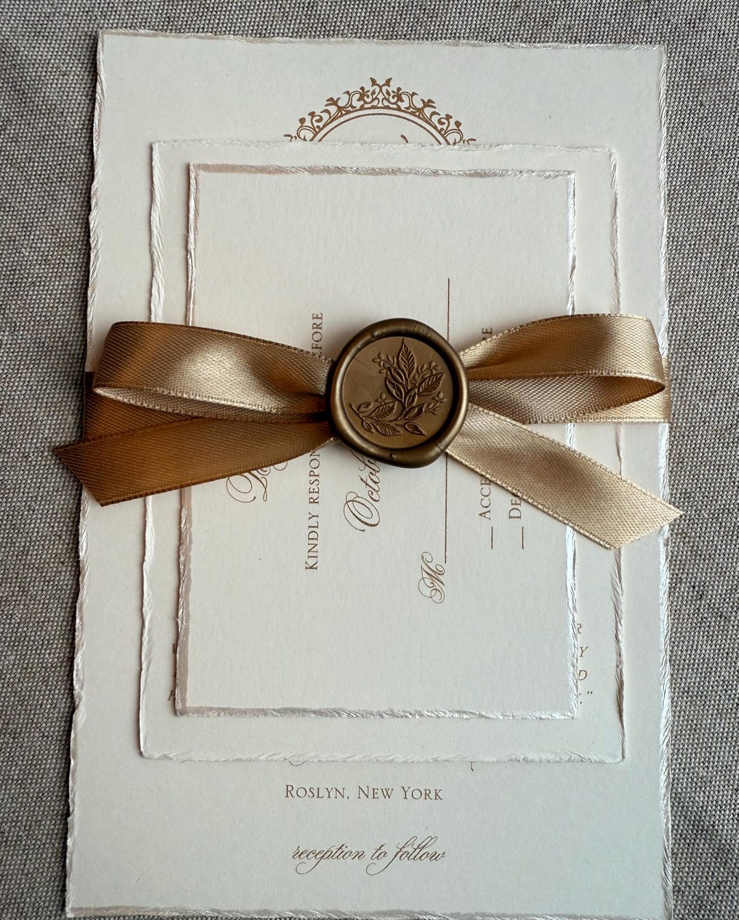 Deckled Edge Wedding Invitation Set , Classic Wedding Invitations ...