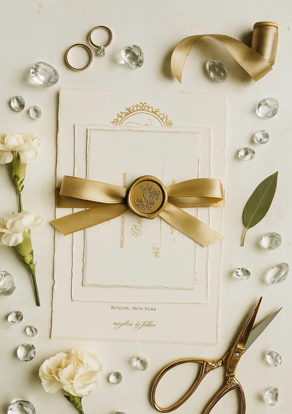 Deckled Edge Wedding Invitation Set , Classic Wedding Invitations ...
