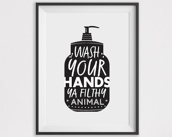 Bathroom Art Decor, Cute Bathroom Wall Art Funny Bathroom Signs Decor Bathroom Wall Decor Wash Hands Art Funny Wash Hands Sign