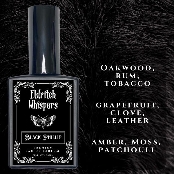 Black Phillip | Goth Masc Fragrance | Deep Tobacco Notes | Witchy Scent | The Witch Inspired | 30ml 15ml Eau De Parfum | 10ml Oil Roller