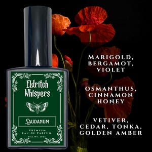 Laudanum | Sweet Floral Perfume | Victorian Goth Scent | 30ml 15ml Eau De Parfum | 10ml Oil Roller