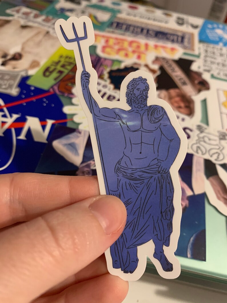 Neptune mythology of planet names sticker